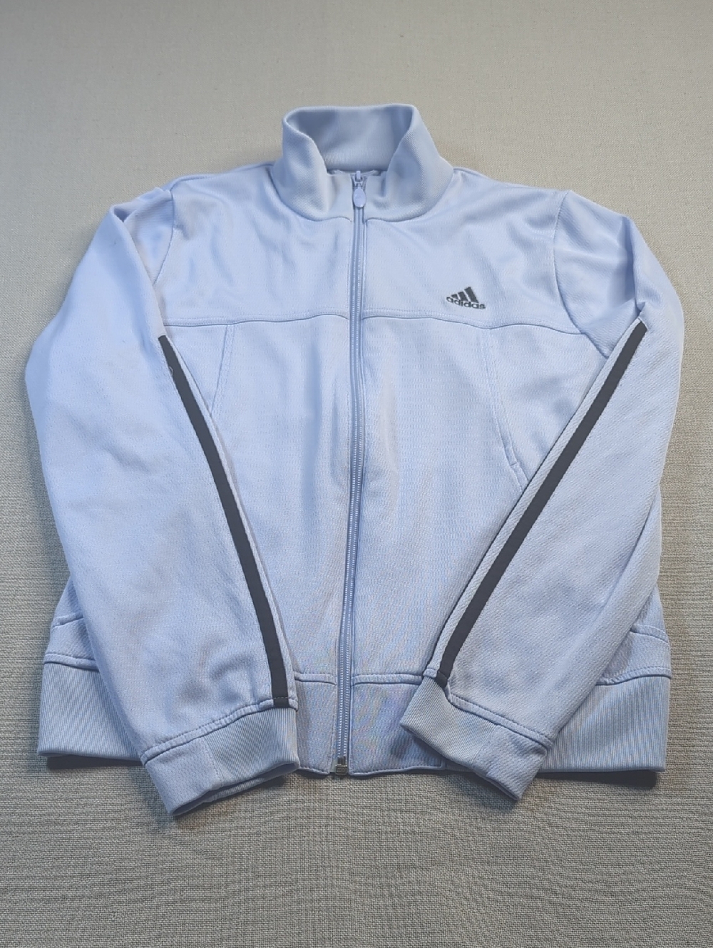 Adidas Light Purple Full‎ Zip Track Jacket Athletic Striped Sleeve Women’s
